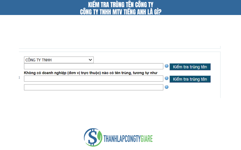 Kiểm tra trùng tên công ty