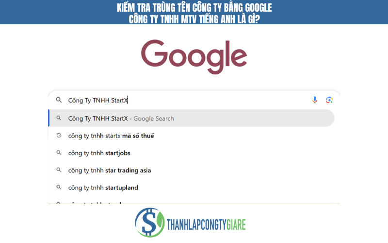 Kiểm tra trùng tên công ty bằng Google
