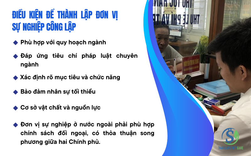 Điều kiện để thành lập đơn vị sự nghiệp công lập