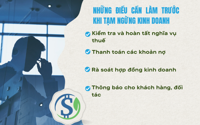 Những điều cần làm trước khi tạm ngừng kinh doanh