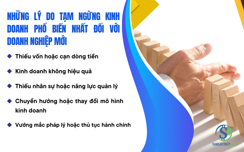 Những lý do tạm ngừng kinh doanh phổ biến nhất đối với doanh nghiệp mới