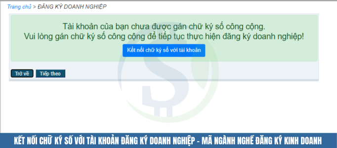 Kết nối chữ ký số với tài khoản đăng ký doanh nghiệp - Mã ngành nghề đăng ký kinh doanh Kết nối chữ ký số với tài khoản đăng ký doanh nghiệp - Mã ngành nghề đăng ký kinh doanh