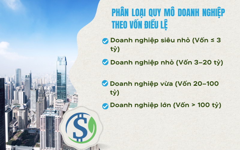 Phân loại quy mô doanh nghiệp theo vốn điều lệ