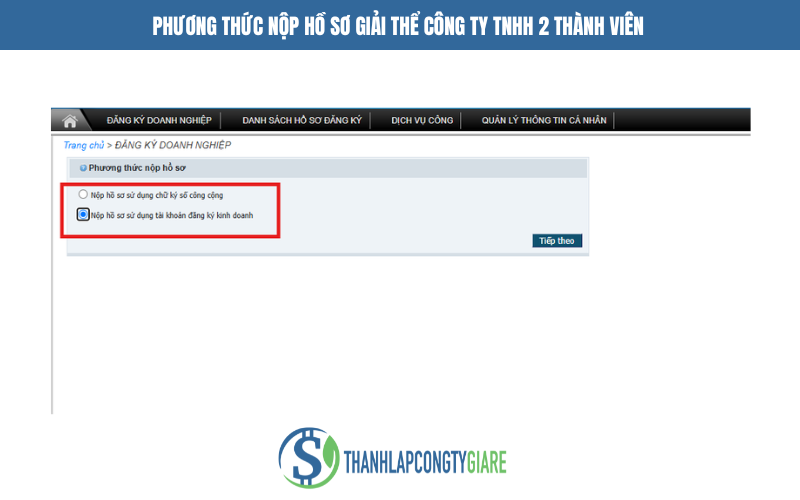 Liên kết chữ ký số - Giải thể công ty TNHH 2 thành viên