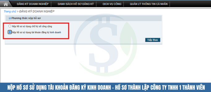 Phương thức nộp hồ sơ thành lập công ty TNHH 1 thành viên