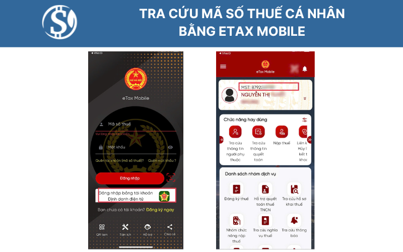Tra cứu mã số thuế cá nhân bằng eTax Mobile