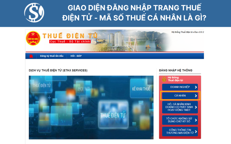 Giao diện đăng nhập trang Thuế điện tử - mã số thuế cá nhân là gì