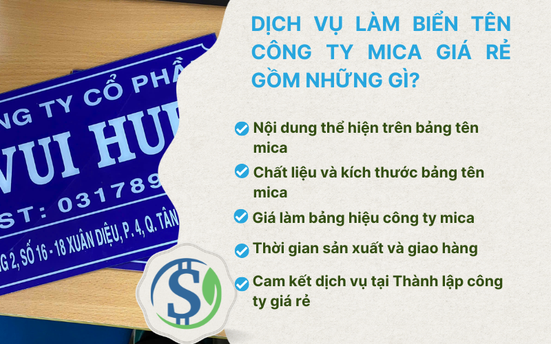 Dịch vụ làm biển tên công ty mica giá rẻ gồm những gì?
