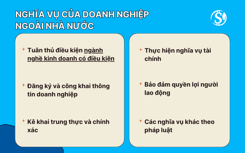 Nghĩa vụ của doanh nghiệp ngoài nhà nước