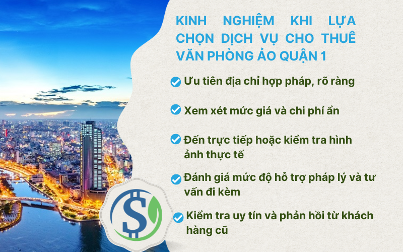 Kinh nghiệm khi lựa chọn dịch vụ cho thuê văn phòng ảo quận 1