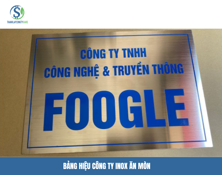 Bảng tên công ty inox ăn mòn