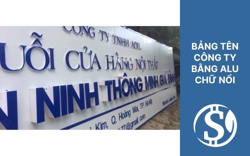 Bảng tên công ty bằng alu chữ nổi