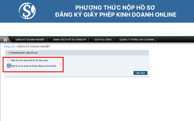 Phương thức nộp hồ sơ Đăng ký giấy phép kinh doanh online
