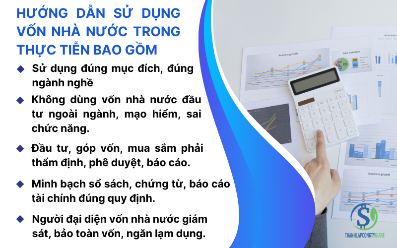 Hướng dẫn sử dụng vốn nhà nước trong thực tiễn bao gồm