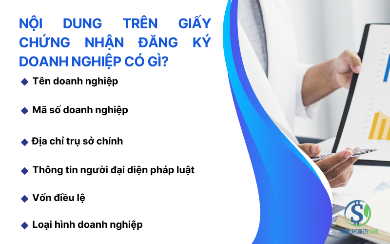 Nội dung trên giấy chứng nhận đăng ký doanh nghiệp có gì?