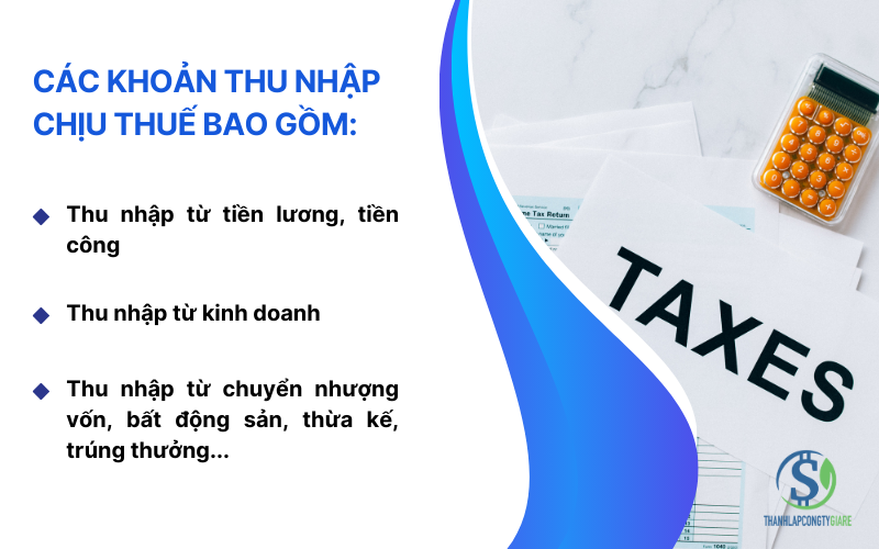 Các khoản thu nhập chịu thuế - phạt chậm nộp thuế tncn