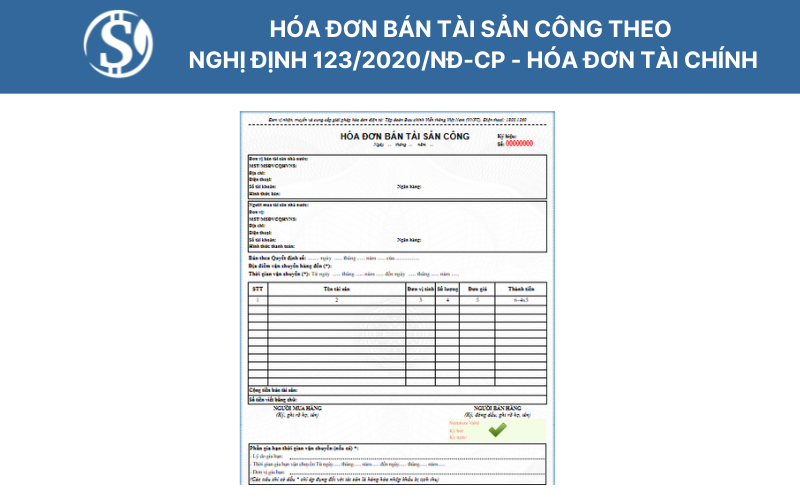 Hóa đơn bán tài sản công theo Nghị định 123/2020/NĐ-CP - hóa đơn tài chính