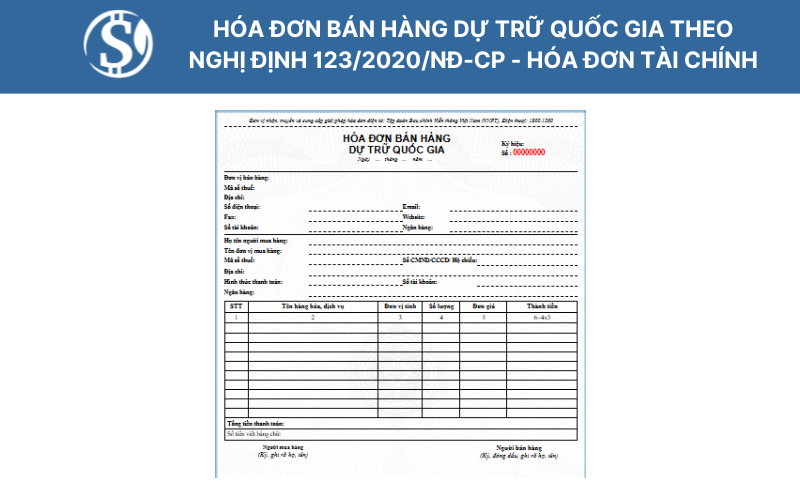 Hóa đơn bán hàng dự trữ quốc gia theo Nghị định 123/2020/NĐ-CP - hóa đơn tài chính
