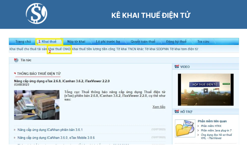 Kê khai thuế điện tử - thuế khoán hộ kinh doanh