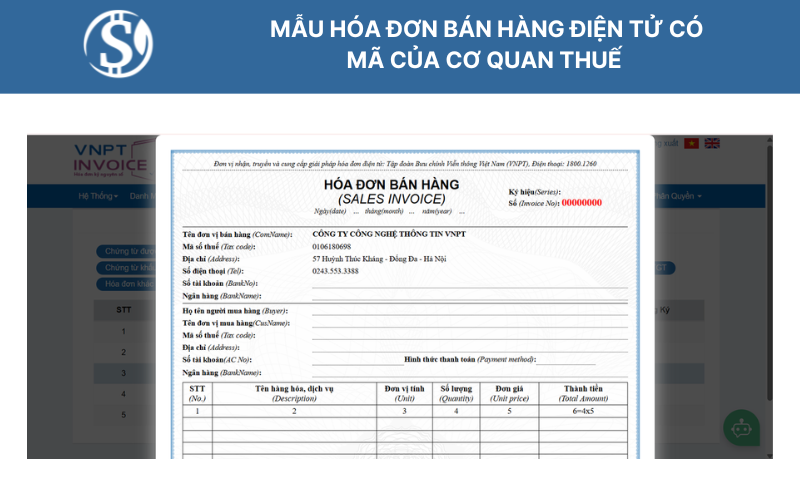 Mẫu hóa đơn bán hàng điện tử có mã của cơ quan thuế - Mẫu hóa đơn bán hàng theo Nghị định 70/2025/NĐ-CP
