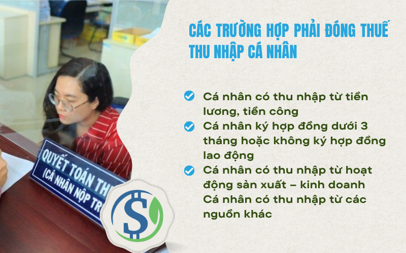 Các trường hợp phải đóng thuế thu nhập cá nhân