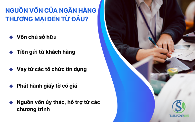Nguồn vốn của ngân hàng thương mại đến từ đâu?