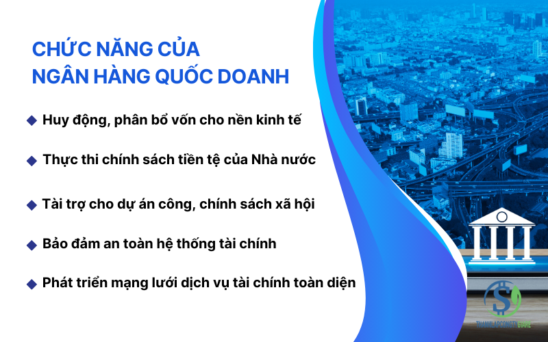 Chức năng của ngân hàng quốc doanh