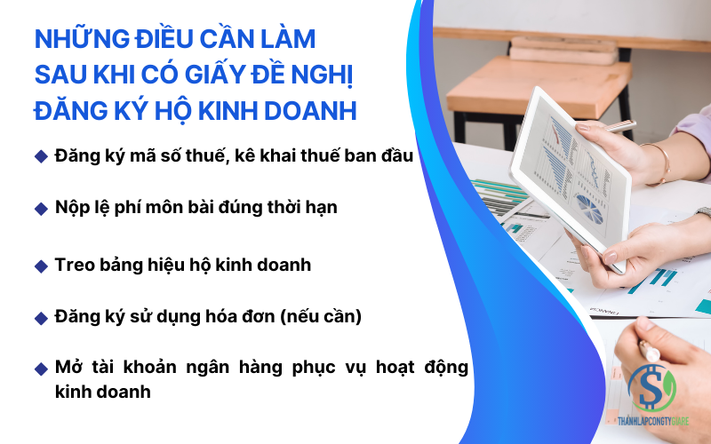 Những điều cần làm sau khi có giấy đề nghị đăng ký hộ kinh doanh